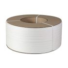 PP pántszalag tekercs fehér 15x0,65 mm oldalnézetből – Mű-Pack