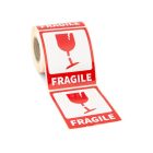 Figyelmeztető csomagcímke 80x100 mm FRAGILE oldalnézetből – Mű-Pack