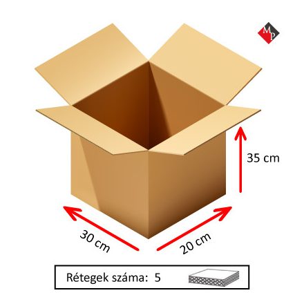 Kartondoboz 30x20x35 cm, 5 rétegű
