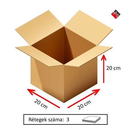Kartondoboz 20x20x20 cm, 3 rétegű