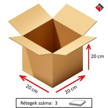 Kartondoboz 20x20x20 cm, 3 rétegű – Mű-Pack