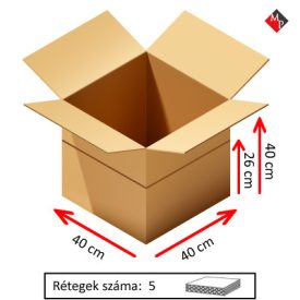 MM29 Kartondoboz 40x40x40/26 cm, 5 rétegű