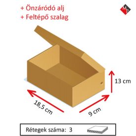 Kartondoboz 185x90x130 mm ÖNZÁRÓDÓ