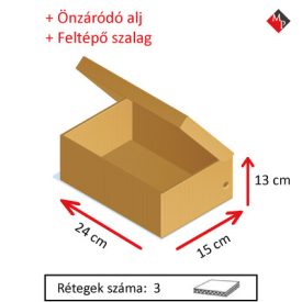 Kartondoboz 240x150x130 mm ÖNZÁRÓDÓ