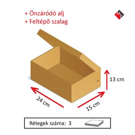 Kartondoboz 240x150x130 mm ÖNZÁRÓDÓ