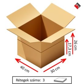 M7 Kartondoboz 40x30x26 / 17,3 cm, 3 rétegű