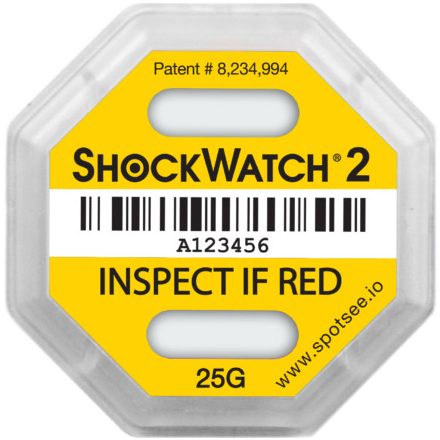 Shockwatch 2 ütődés jelző /25G (Sárga)